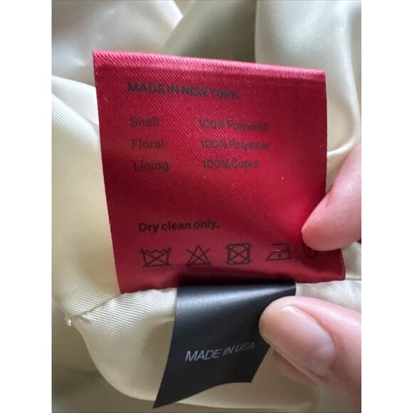 Commission Cold Shoulder Sheath Dress Organza Floral Raw Edge Avant Garde Size 4 - Picture 14 of 14